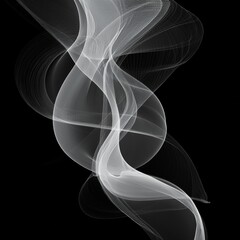 Unique Transparent Smoke Isolated in Black Background