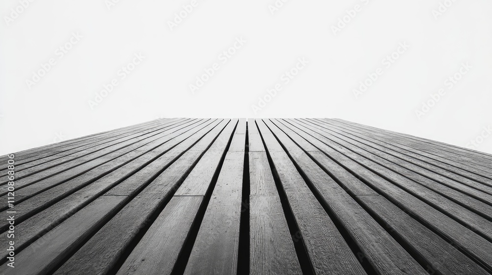 Poster minimalist perspective of vertical wooden boards against a bright neutral background showcasing text