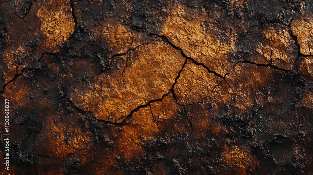 Poster weathered tire texture with deep cracks and an earthy color palette showcasing age and decay for bac