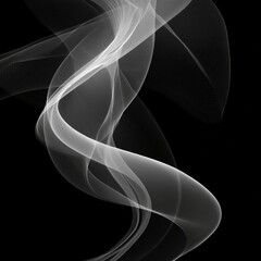 Unique Transparent Smoke Isolated in Black Background