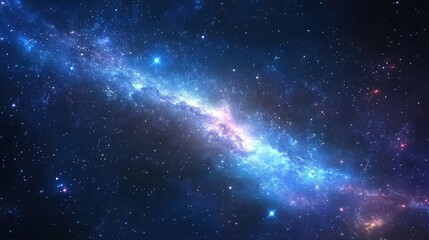 Obraz premium Vibrant Cosmic Landscape Featuring the Milky Way and Dazzling Stars in a Dark Night Sky Understated Awe of the Universe