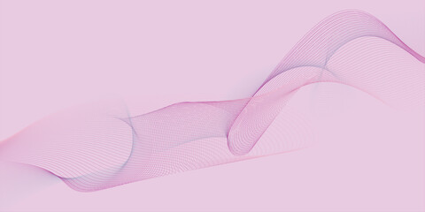 Abstract waves line on pink background. Dynamic waves.