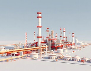 Obraz premium oil refinery at night