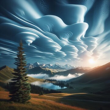 56 Cirrus castellanus (Ci cas) Turret shaped cirrus suggesting a