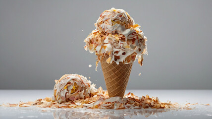 Set of tasty ice-cream on white background