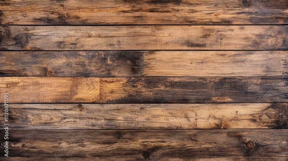 Poster weathered wooden floor background with visible texture and grain, showcasing a rustic and aged appea