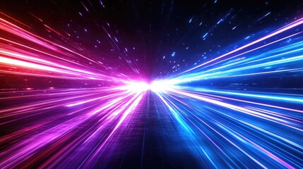 Obraz premium Abstract Technology Background with Motion Light Trails