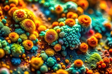 Mold Texture Close-up Background - High-Resolution Macro Photography, Spore, Fungus, Mycelium, Abstract Art