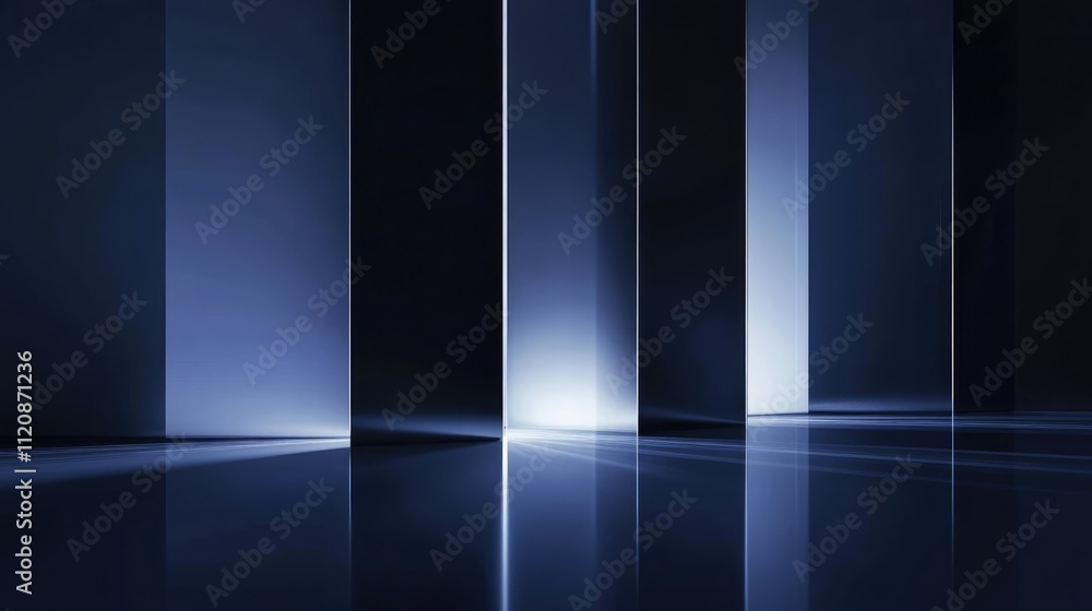 Poster luxury dark blue abstract background with vertical lines and smooth color gradient for premium desig