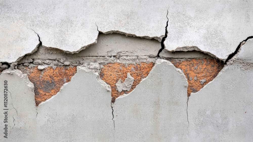 Aufkleber cracked old wall texture featuring rust stains and rough surfaces, creating an abstract pattern for 