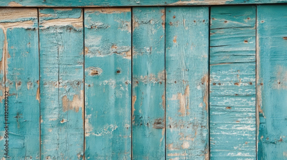 Poster teal weathered wooden planks with uneven texture and rustic charm suitable for backgrounds and desig