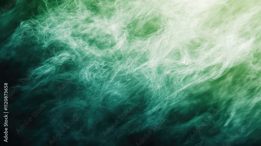 Poster abstract green smoke texture background with a natural blurred effect creating a calming and tranqui