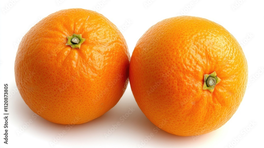 Poster fresh oranges displayed from a top view on a clean white background suitable for food advertisements