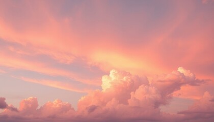sunset sky with cloud with pastel orange clouds