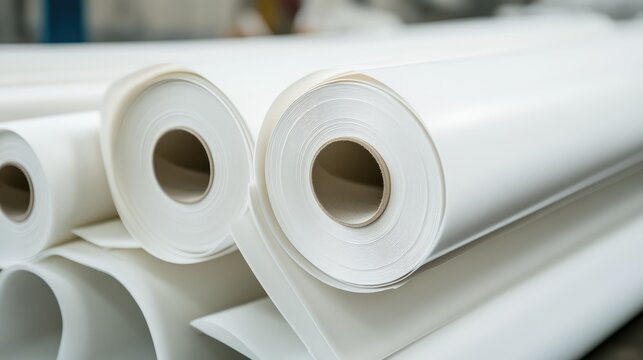 PVC white plastic sheets rolled up for versatility in lightweight foam boards and rigid applications showcasing polyvinyl chloride materials.