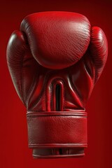 Red Boxing Glove on Red Background Minimalist Sports Event Poster for Fighting Combat Arts and Martial Arts