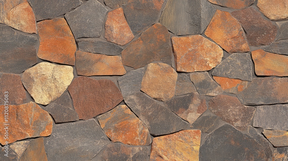 Poster textured stone wall with earthy tones showcasing a rustic and timeless design ideal for backgrounds 