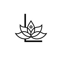 initial letter L spa and beauty meditation unique logo