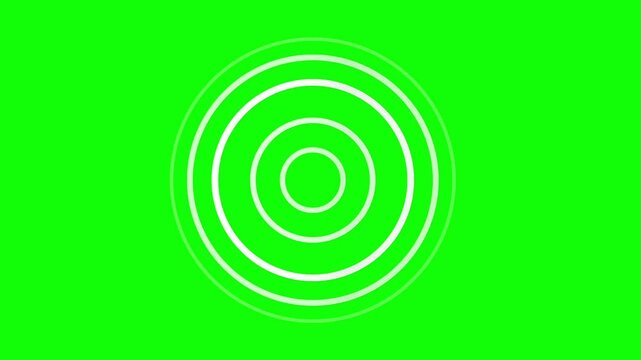 Radar or sonar with wireless technology emitting on green screen animation (Chroma key)
