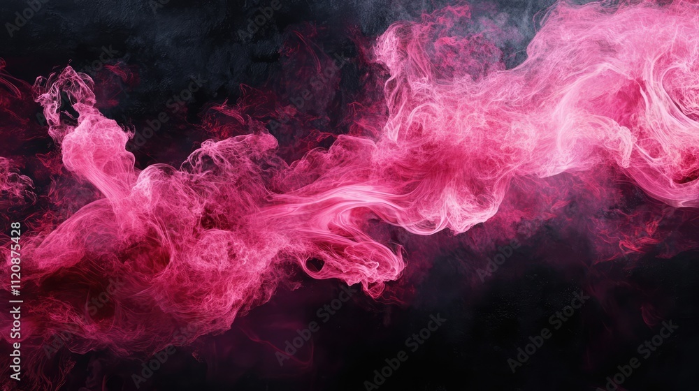 Poster abstract pink smoke swirling elegantly over a dark background creating a captivating and dynamic vis