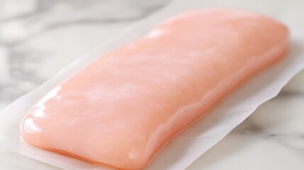 Raw pork knee fat ready for culinary preparation on a clean surface