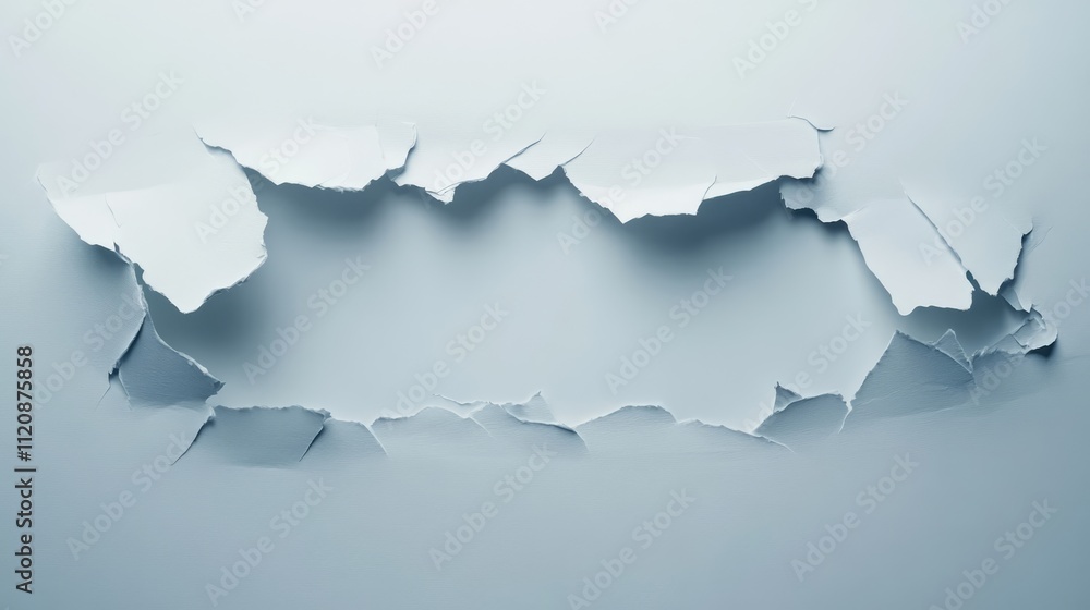Poster torn paper texture with irregular edges on a minimalist background suitable for creative design and 