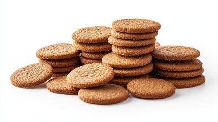 Gingerbread cookie stack on a white background showcasing unique shapes and textures for creative culinary use