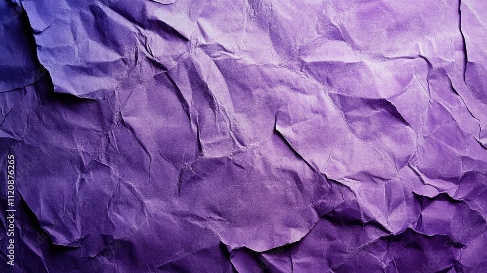Poster crumpled purple paper texture background with rich color gradients for artistic and design applicati