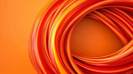 Vibrant orange abstract curves