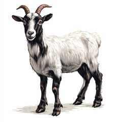 Fototapeta premium goat isolated on white background