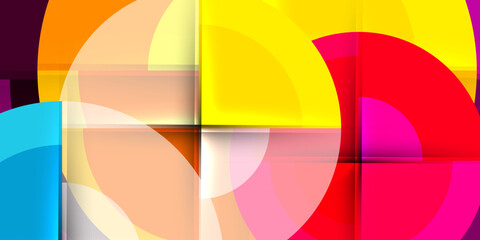 Obraz premium Techno circles and semi circles. Vector Illustration For Wallpaper, Banner, Background, Card, Book Illustration, landing page