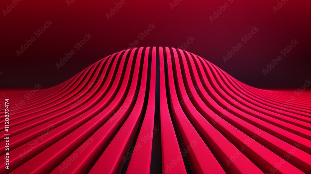 Poster abstract red wave pattern design