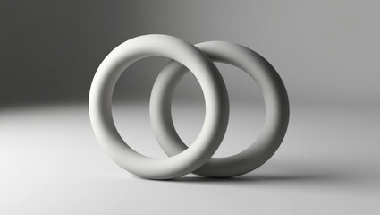 Elegant Minimalist White Rings on a Soft Background