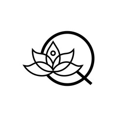 initial letter Q spa and beauty meditation unique logo