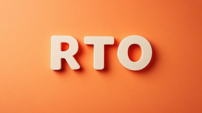 RTO Recovery Time Objective Business Concept on Orange Background with Text and Copy Space for Planning and Strategy Illustrations