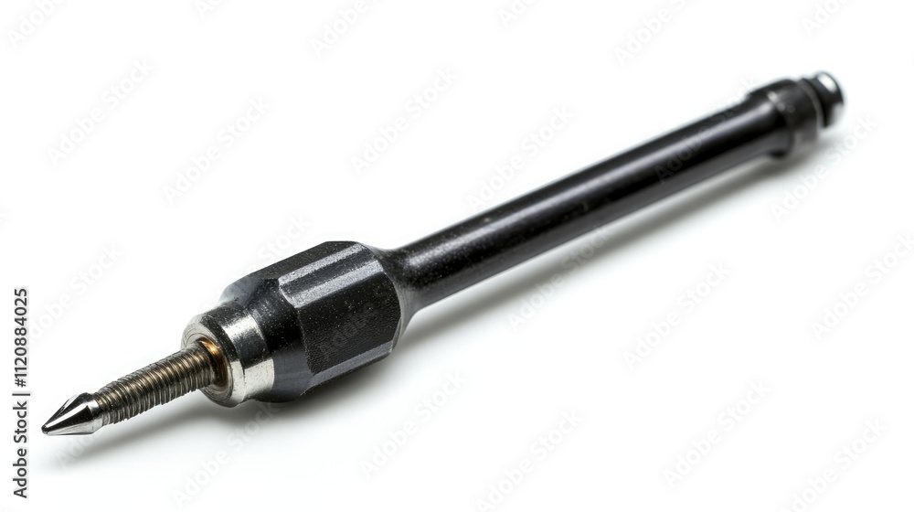 Poster screwdriver bit holder with quick release mechanism and bit on a white background for tool and hardw
