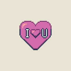 Obraz premium this is love icon in pixel art style ,this item good for presentations,stickers, icons, t shirt design,game asset,logo and project.