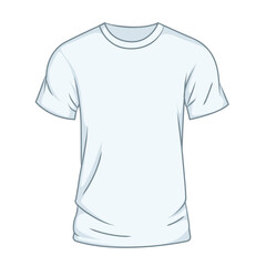 Plain white T shirt flat vector illustration clipart