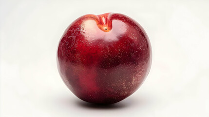 Red Plum Fruit Isolated in White. Generative ai