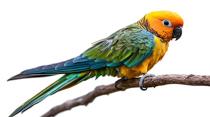 Obraz premium A colorful parrot is perched on a branch