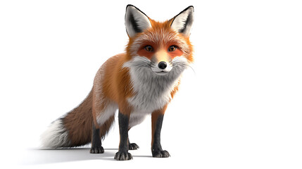 Obraz premium A fox is standing on a white background