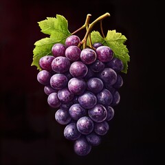 Fototapeta premium Juicy Purple Grapes Still Life: A Delicious Harvest