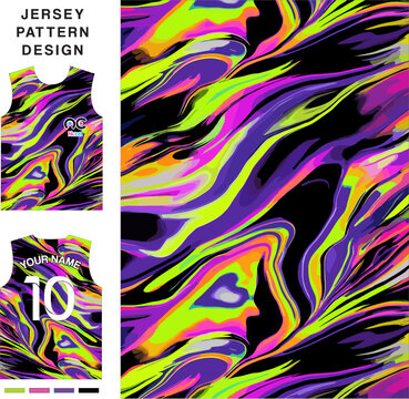 Abstract concept vector jersey pattern template for printing or sublimation sports uniforms football, volleyball, basketball, e-sports, cycling and fishing. Pattern jersey printing.