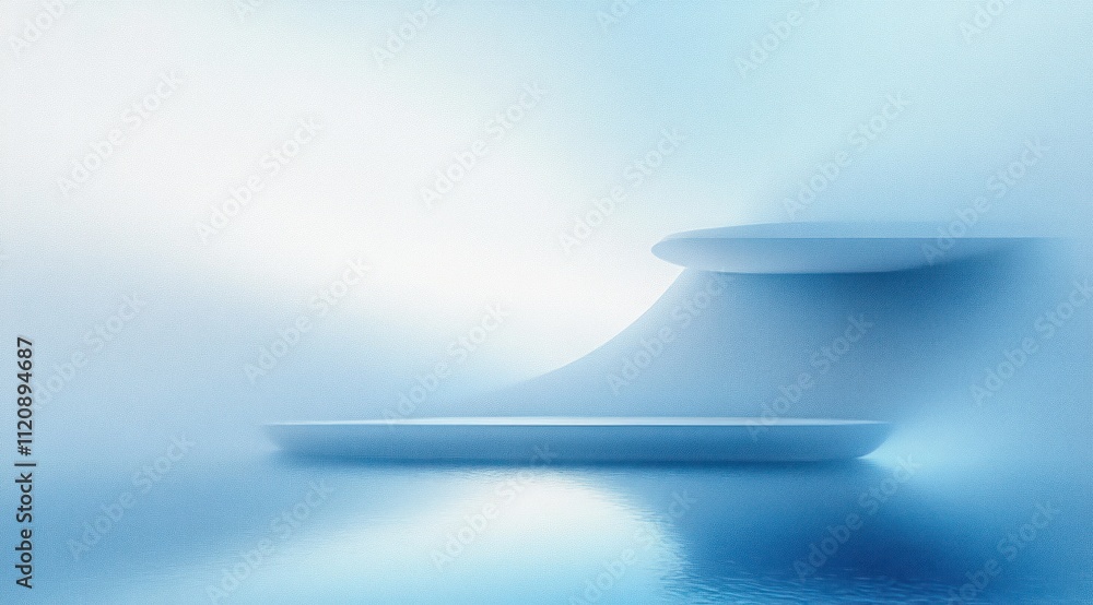 Poster soft blue white gradient abstract background calming light texture minimalistic design smooth vibran