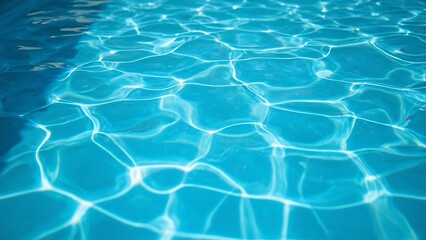 Stunning Aerial View of Blue Pool Water Ripples, Summer Vacation Background