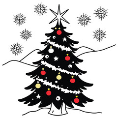 Christmas tree vector illustration Adobe Illustrator Artwork