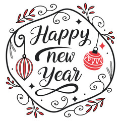 Happy New Year vector illustration Adobe Illustrator Artwork