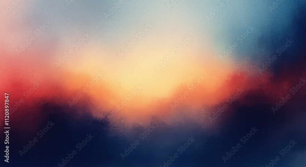 Poster blue orange gradient abstract impressionism soft light empty space background template