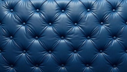 Obraz premium Photorealistic Blue Leather Chesterfield Texture Background, Luxury Interior Design Element