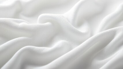 Obraz premium Seamless White Fabric Texture, Close-up of Elegant Draped White Textile, Gray Tones, Perfect for Textile Design and Backgrounds